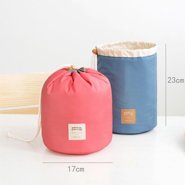 

cosmetic bags & cases 1 pcs women's cylinder bag portable large-capacity bucket travel storage multifunctional