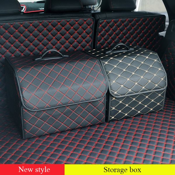 

car trunk organizer pu leather storage bags holders,storage basket organizer boot stuff food automobile interior stowing tidying size l
