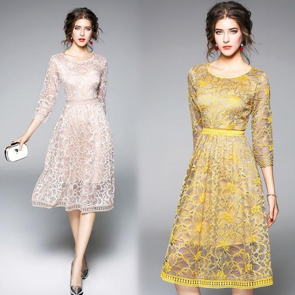 

casual dresses la maxz knee-length regular women dress office lady a-line vestidos, Black;gray