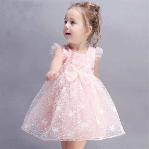 

girl's dresses baby girls dress summer flower princess 1st birthday party sleeveless todder for girl kids, Red;yellow