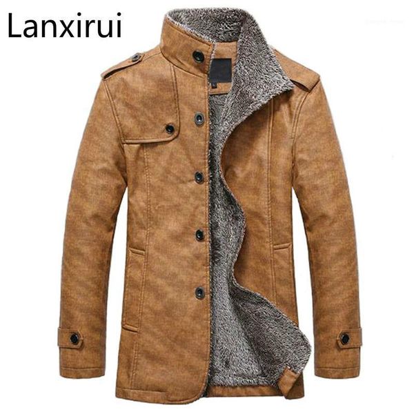 

men's fur & faux pu leather jackets coats arrival winter thick casual jaqueta masculino m-4xl size 2 colors mwj564, Black