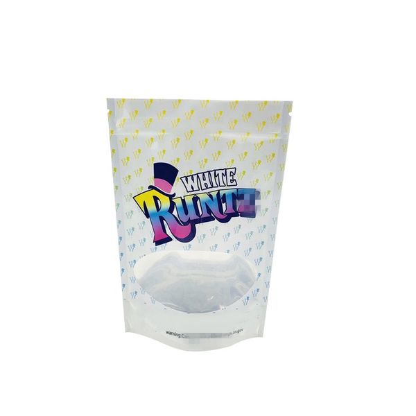 

500 pack 3.5g foil smell proof packaging mylar bag rwhite runtz resealable ziplock edibles bags storage for food with lable