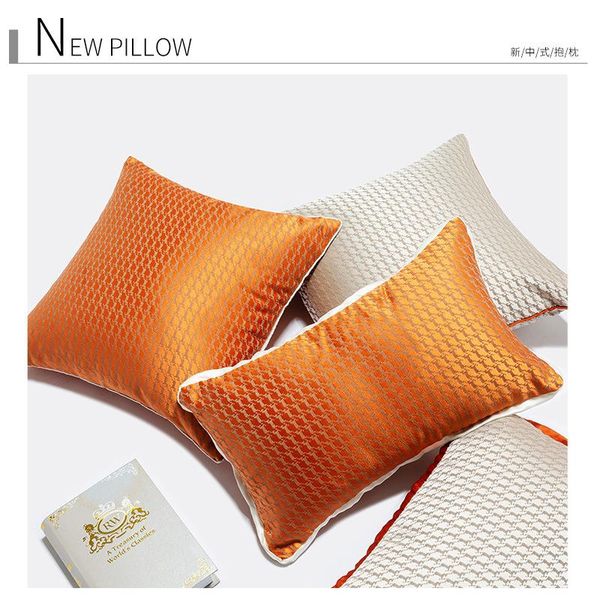 Almofada/travesseiro decorativo laranja/cinza Grelhath Jacquard Cushion Cover Sofá Latcie Lombar Prophcase Sala de estar Decoração da cintura