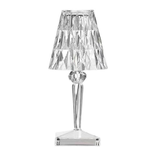 

car headlights usb diamond table lamp acrylic decoration light for bar bedroom bedside coffee crystal led desk lamps gift night lights