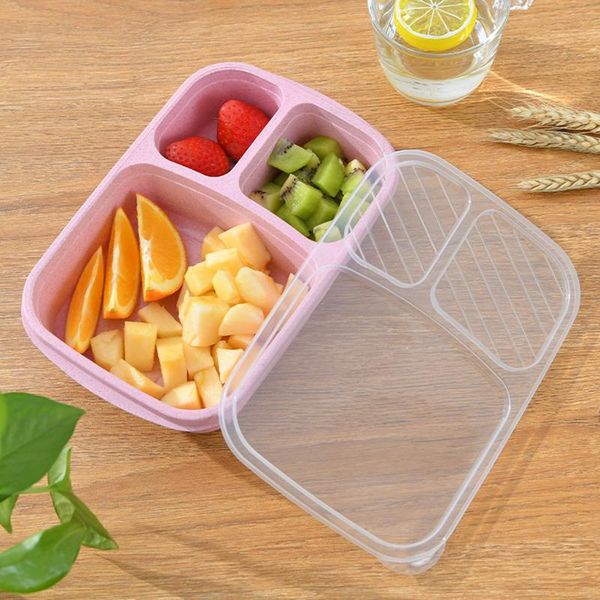 

dinnerware sets lunch box bento bag wheat straw storage container school office for kids students worker officer