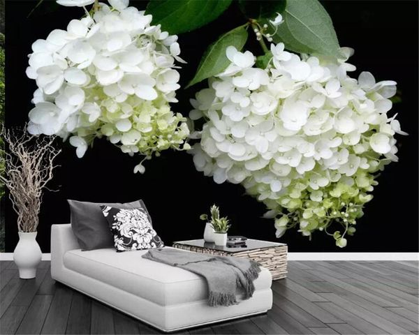 

wallpapers drop 3d wallpaper painting modern fashion white flowers living room background wall papers home decor