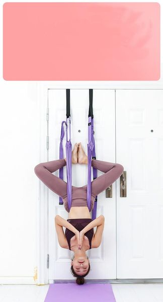 

aerial yoga rope wall hammock handstand stretch belt bend over lower waist trainer auxiliary tool supplies household ring