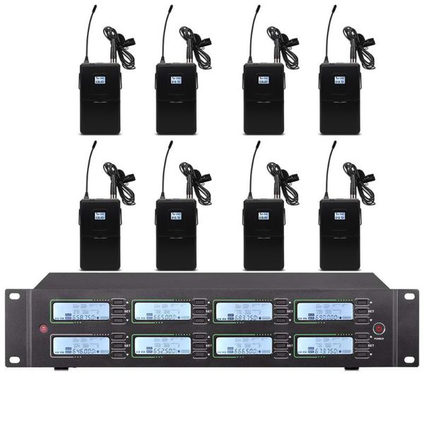 

professional uhf wireless microphone series 8-channel lavalier for church stage head-mounted condenser microphones