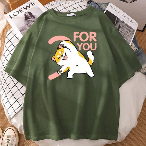 

women's t-shirt couples animal cartoon printing woman t shirt soft o neck short sleeve fashion brand breathable crewneck streetwear tee, White