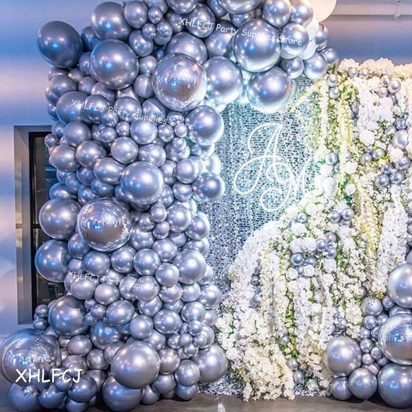 

10/20/30pcs 10inch 12inch silver chrome metal balloons rose gold balloon arch wedding supplies party decor metallic air globos