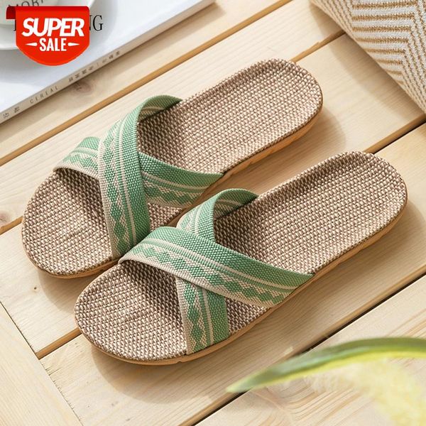 

LCIZRONG Fashion Colors Women Linen Slippers Big Size Home Flip Flops Outslide Beach Slippers Female Non-slip House Shoes #wn2v, Black