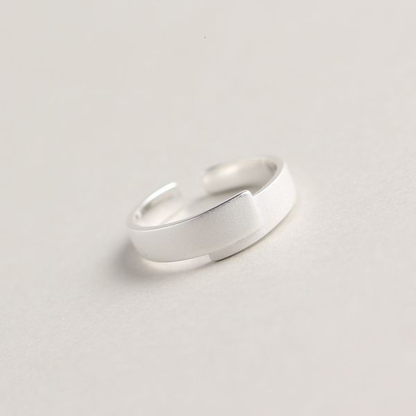 

tyj0195 us s925 silver matte sandblasting ins wind ring student silver jewelry hand