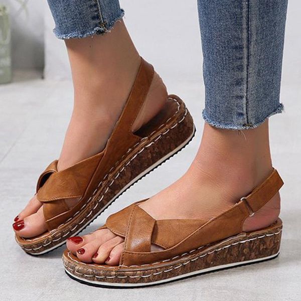 

dress shoes women sandals summer female hook loop women's comfortable slip-on wedges woman plus size open toe ladies beach platform, Black