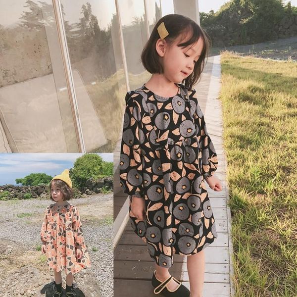 

girl's dresses dress full sleeve knee length pullover a-line patchwork regular cotton fashion simple sweet spring autumn children girls, Red;yellow