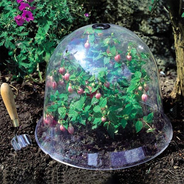 

planters & pots 12pcs seeding cover reusable plastic greenhouse mini constant temperature transparent pvc garden breathable plant covers