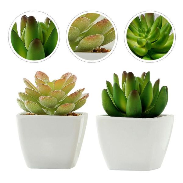 

2pcs artificial plant in pot potted succulent plant potted bonsai for home