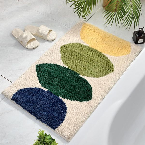 

flocking bedroom living room carpet floor mat simple green leaf type household kitchen bathroom door absorbent non-slip foot mat