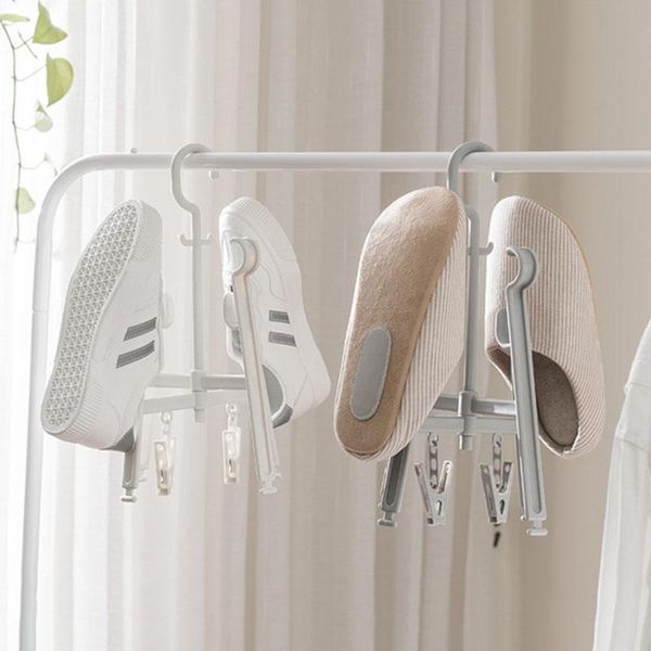 

multifunctional windproof shoes shelf stand-alone shoe rack outdoor balcony hanging hook storage organiezr household items