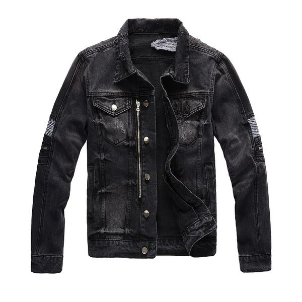 

mens jacket fashion coat men women denim coat casual hip hopstylist jacket mens clothing size m-4xl, Black;brown