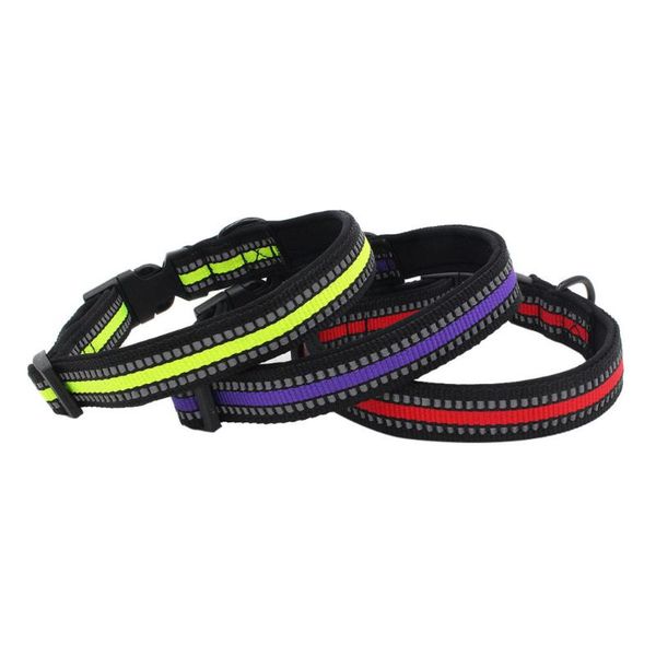 

dropshipping pet dog adjustable collar puppy cat soft necklace reflective webbing