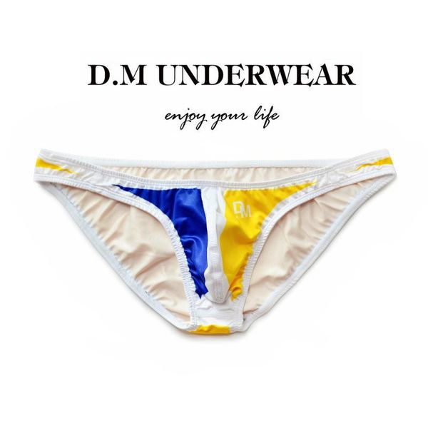 

underpants ultra-low-waist letter briefs trendy fashion polyester silky breathable quick-acting convex u japanese style, Black;white