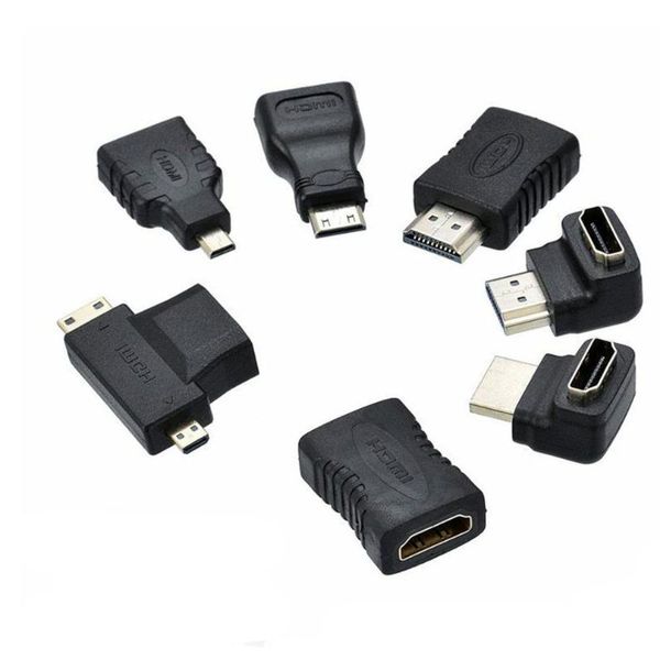 

audio cables & connectors 7pcs 2 in 1 adapter kit mini micro extender converter connector kits for hdtv