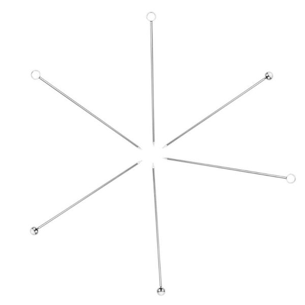 

forks 6pcs stainless steel cocktail picks fruit cake dessert sticks (silver)