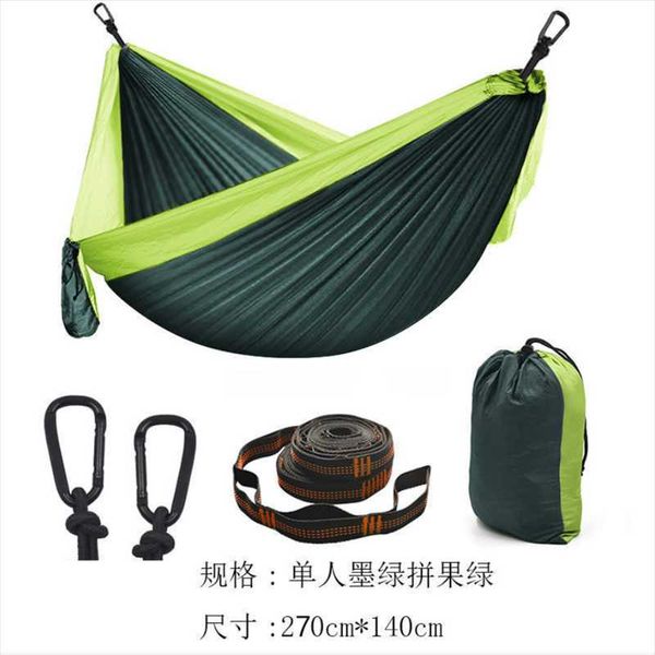 Acampamento mobiliário individual dupla hammock ao ar livre adormecido adulto balanço paraquedas pano portátil camping engrenagem cama