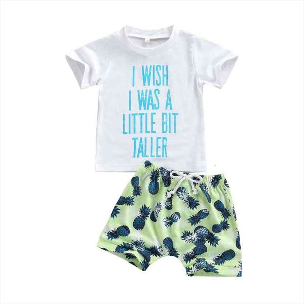 

2pcs set 0-3years toddler baby boy girl clothing set short sleeve letter printed shorts shors outfit, White