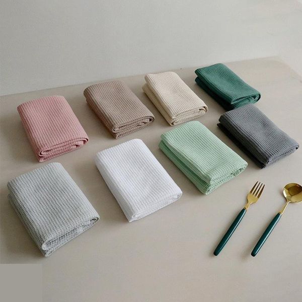 

table napkin 4pcs cotton napkins kitchen waffle pattern tea towel absorbent dish cleaning towels cocktail for weddings