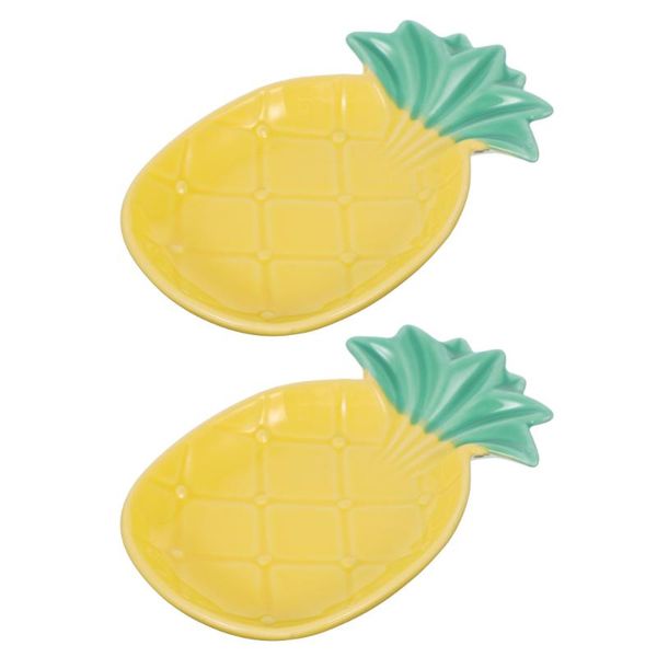

dishes & plates 2pcs small ceramic seasoning dish pineapple shape soy sauce vinegar