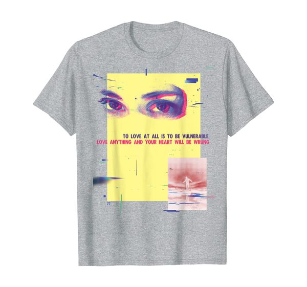 

aesthetic grunge harajuku glitch streetwear vulnerable love t-shirt, White;black