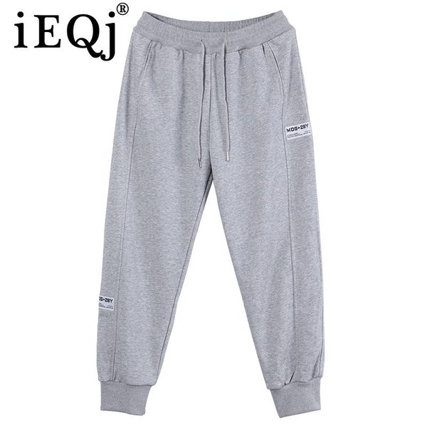 

iejq summer women's fashion loose english letter labeling lace-up feet thin casual straight mid-waist jeans 2021 new 3d0006, Blue