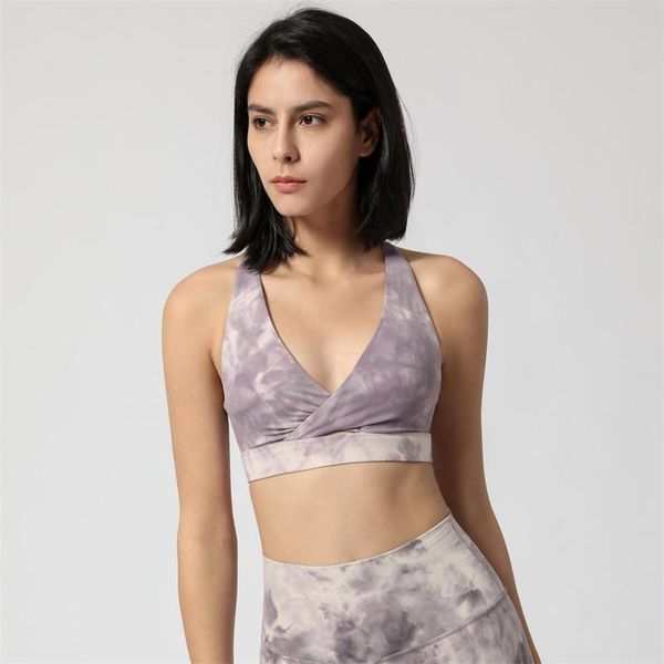 

yoga outfit deep v racerback push up gym exercise sports bra women naked feel padded athletic workout fitness brassiere s-xl