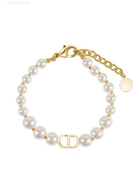 

dio/christian d / di home classic letter cd pearl bracelet women naked necklace simple bracelet jewelry, Red;brown