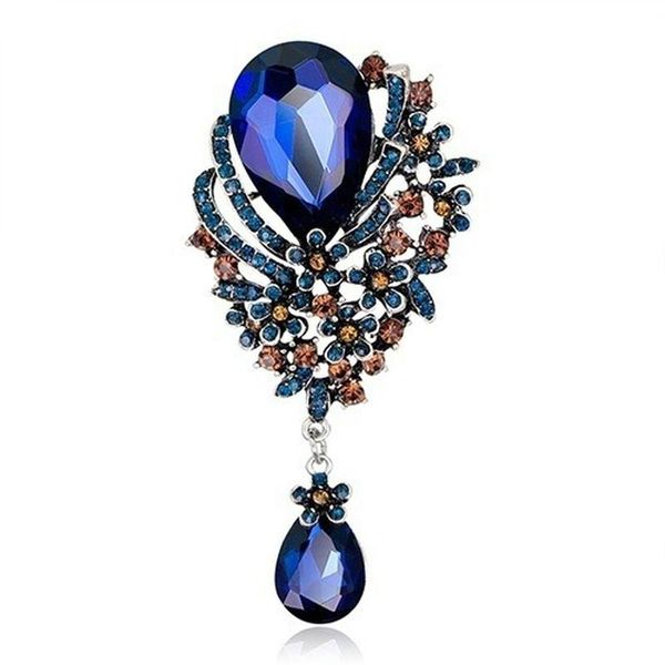 

pins, brooches fashion luxury shiny rhinestones inlaid hollow flower women brooch pins, Gray