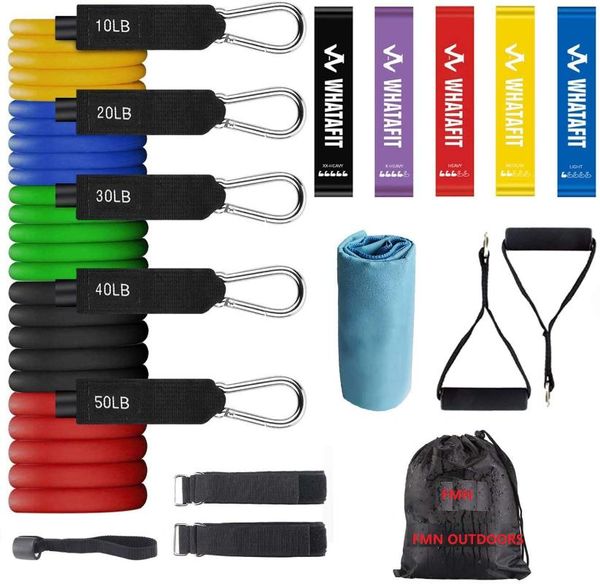 

resistance bands set (17pcs), exercise bands with door anchor, handles, carry bag, legs ankle straps