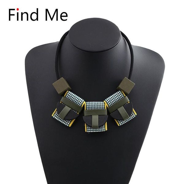 Colares Pingente Encontre-me Colar de Pano Geométrico para Mulheres Couro Corda Sweater Chain Fashion Jewelry