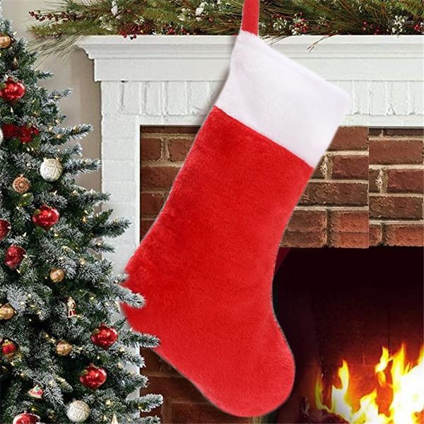 

christmas decorations 1pc stocking gift hanging bag short plush stock tree ornaments children's gifts xmas party home decoration