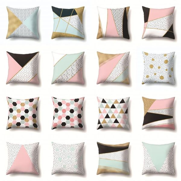 

cushion/decorative pillow creative geometric pattern marble texture polyester cover cushion