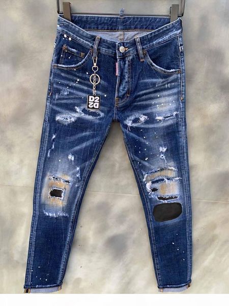 

luxury jeans neue art und weise mens stylist schwarze jeans skinny destroyed ripped stretch slim fit hop hop hose mit lchern für nner, Blue