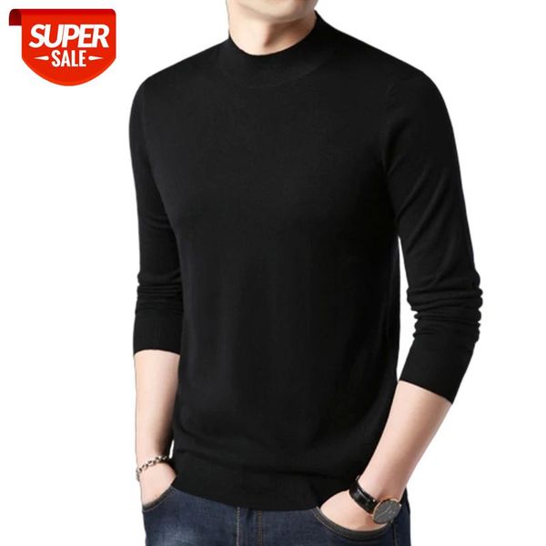 

2020 new autumn men sweater fashion brand casual sweater o-neck slim fit knitting mens sweaters and pullovers men pullover solid #4v8g, White;black