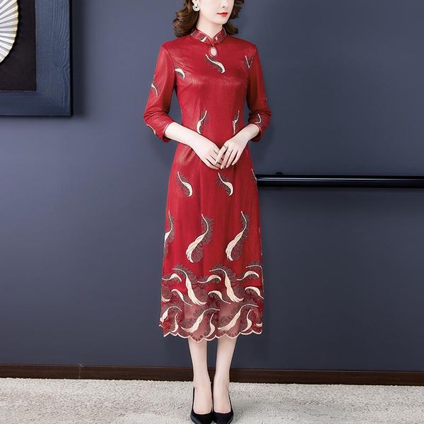 

casual dresses coigarsam women dress autumn 2022 red robe vestidos, Black;gray