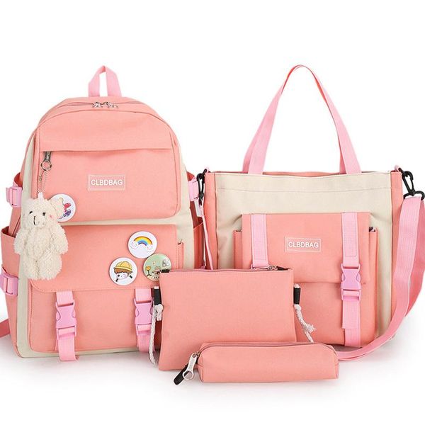 

school bags 4 set women backpack for teenage girl multifunctional shoulder bag ulzzang student backpacks