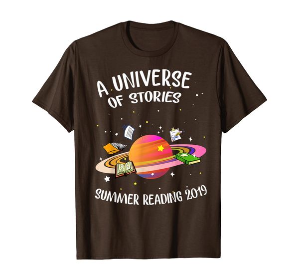 

a universe of stories summer reading 2019 librarians gifts t-shirt, White;black