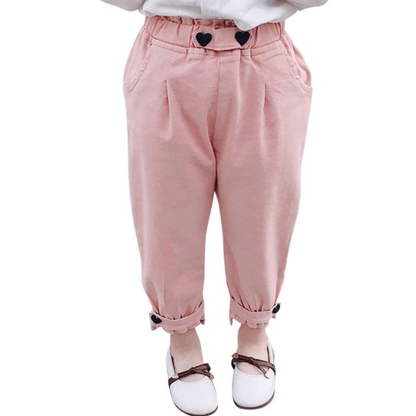 

baby girl pants heart pattern kids girls pants toddler ruffles child pants autumn winter children's clothing girl 210303, Blue
