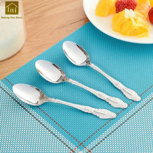 

stainless steel fork lunch dessert coffee spoon household cutlery set portable utensilios de cozinha kitchen gadgets lkg071