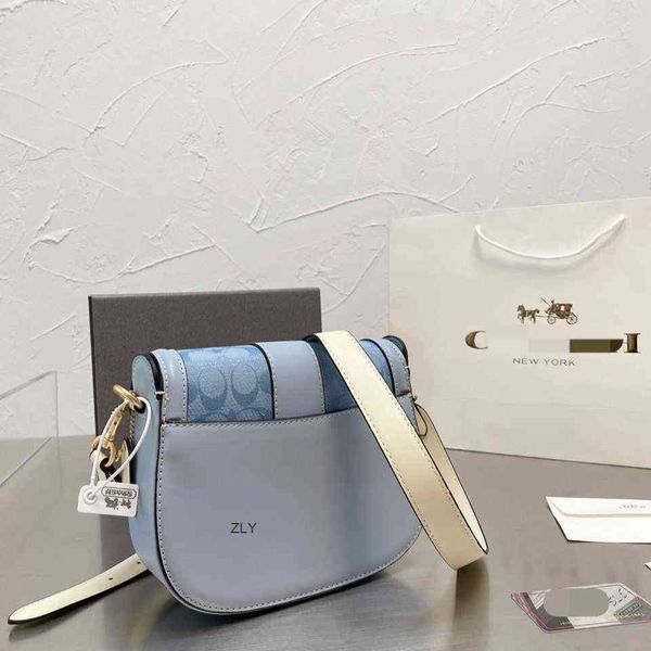 

denim leather bag women's 2021 new fashion retro saddle advanced single shoulder bag messenger hand zly bags