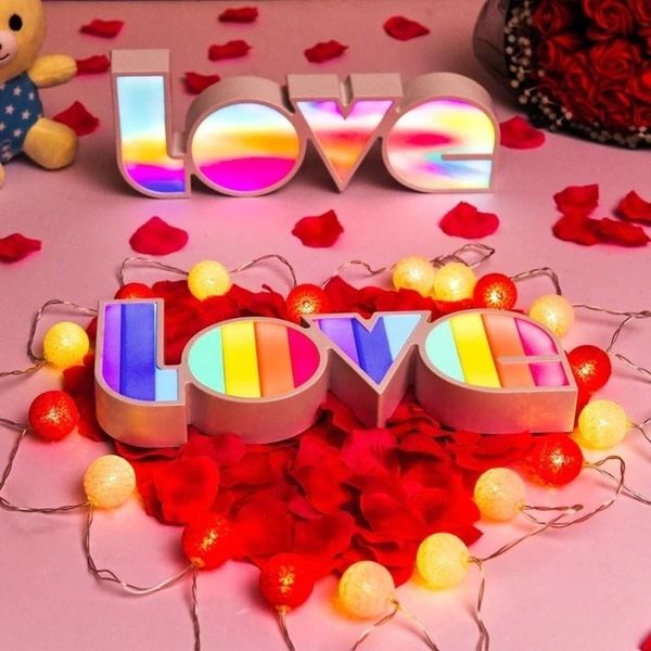 

table lamps led neon lights love shape night light sign lamp (battery box + usb) double powered nightlight for indoor christmas wedding.