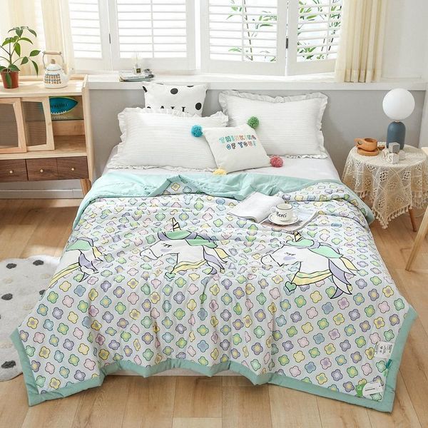 

comforters & sets summer and autumn product printed wormwood fiber fabric bed blanket or soft quilt at home el for family